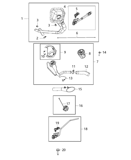 2016 Ram 2500 Tube Fuel Filler Diagram for 68252258AD