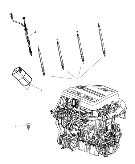 2001 Chrysler 300M Wiring Glow Plug Diagram for 68027381AA
