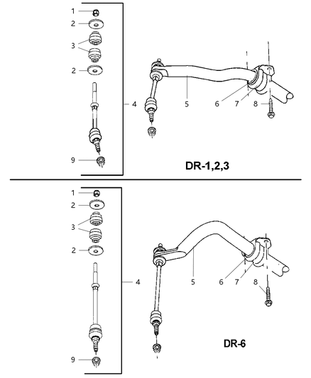 1996 Chrysler Concorde Link Kit Stabilizer Bar Diagram for 5072934AD