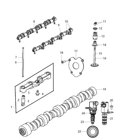 1992 Dodge B150 Lifters And Yoke Hydraulic Engine Diagram for 5038685AA