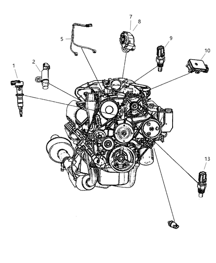 1997 Chrysler Concorde Sensor Kit Throttle Position Diagram for 5019411AB