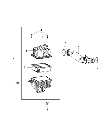 2011 Jeep Grand Cherokee Cover Air Cleaner Diagram for 68253106AA