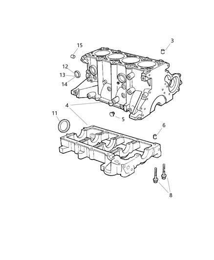 2005 Chrysler PT Cruiser Heater Engine Block Diagram for 5033157AB