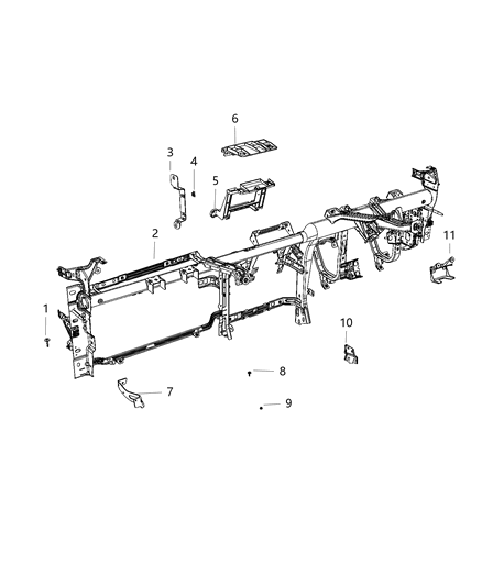2021 Ram 1500 Bracket Module Diagram for 68269384AA