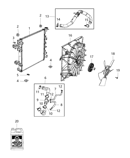 2012 Jeep Patriot Hose Radiator Outlet Diagram for 68359796AE