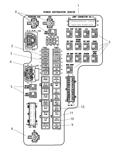 1995 Dodge Caravan Cartridge Fusible Link 30 Amp, Pink Diagram for FLF30