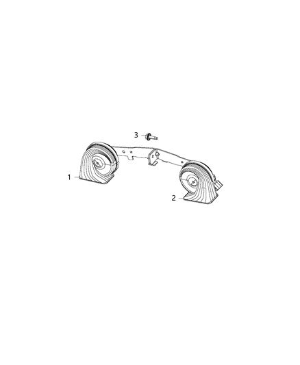2018 Dodge Charger Horn And Bracket High Note Diagram for 68238002AB