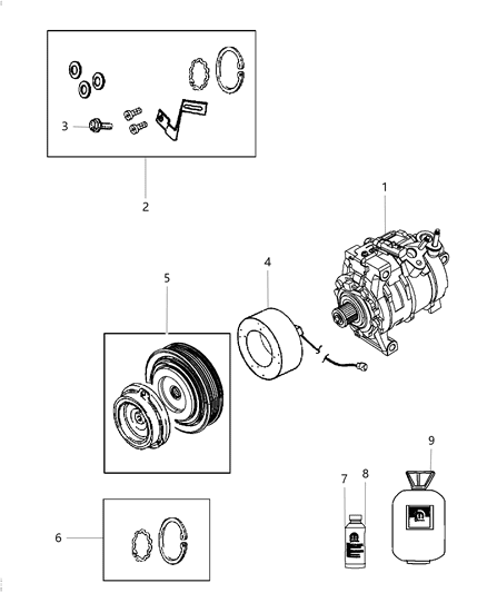 Compressor A/C Complete Diagram for 68021637AF