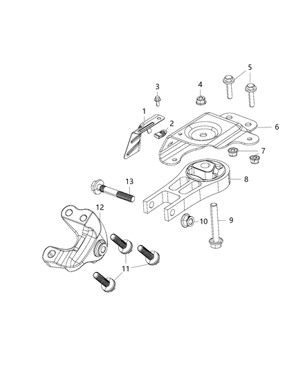 Engine Mount Rear Diagram for 68172351AB