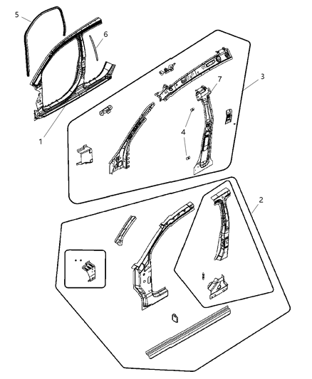 2012 Dodge Caliber Weatherstrip, Front Door Diagram for 5074152AG