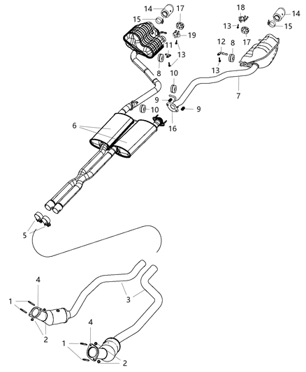 Pipe And Converter Front Diagram for 5039056AF