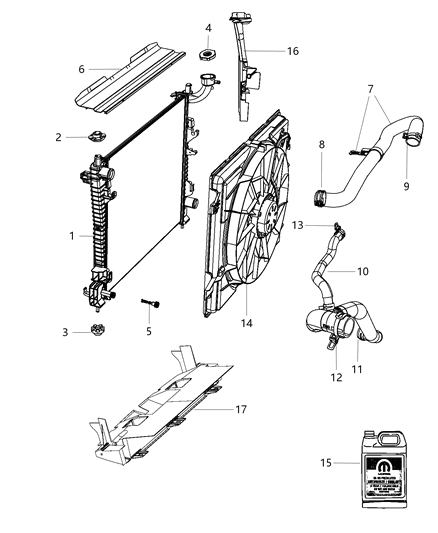 2017 Jeep Wrangler Baffle Air Inlet Diagram for 5156146AA