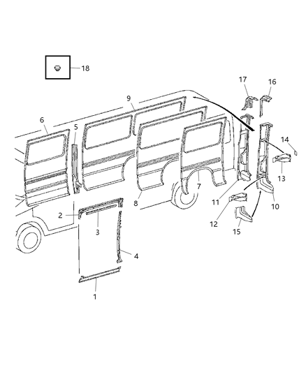 2023 Ram ProMaster 2500 Panel Bodyside Rear Diagram for 5121967AA