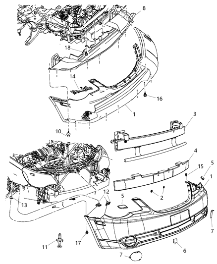 Bracket Fascia Front Support Diagram for 4389943AD