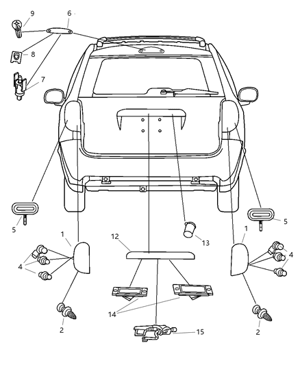 Lamp Tail Stop Turn Diagram for 4857955AA