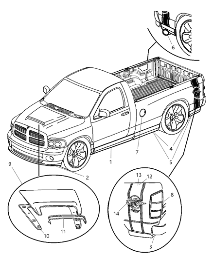 Exhaust Tip Tailpipe Diagram for 82207131