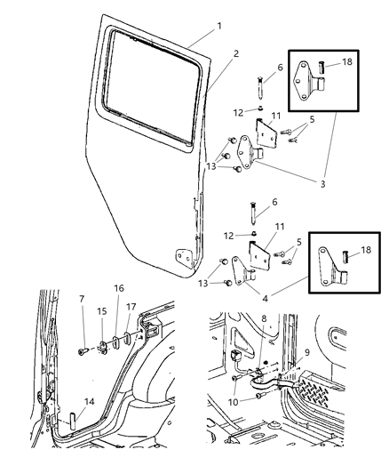 Door Rear Diagram for 68002361AB