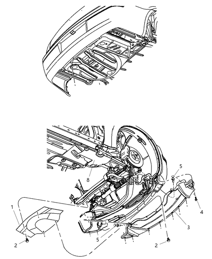Belly Pan Front Diagram for 4806074AG