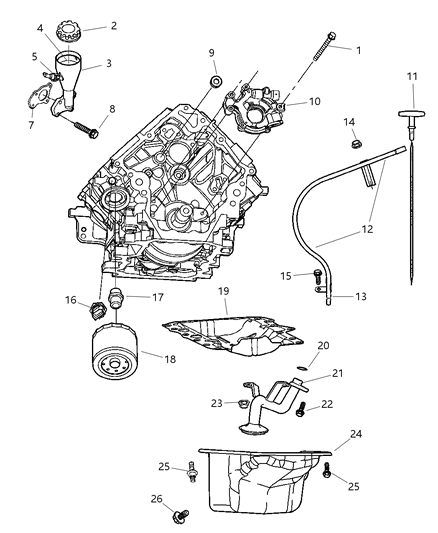 2024 Ram 1500 Classic Pan Engine Oil Diagram for 53021779AB