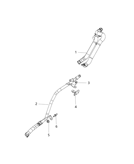 2009 Dodge Durango Hose And Tube Heater Supply And Return Diagram for 68262408AB