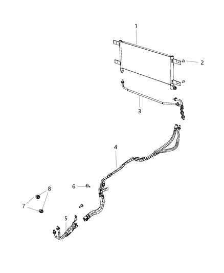 Cooler Transmission Oil Diagram for 68322494AA