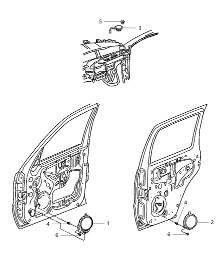 2022 Ram 1500 Classic Speaker 6.5" Diagram for 56038593AG