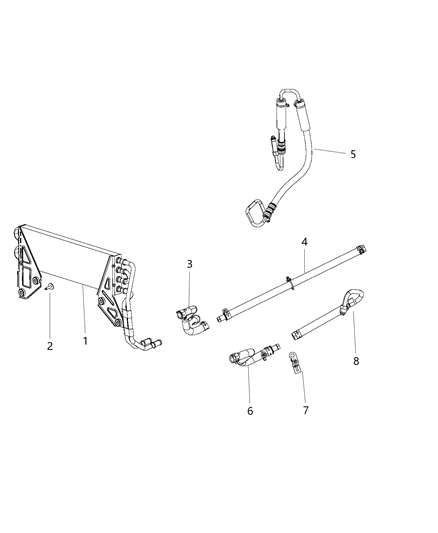 Hose Power Steering Return Diagram for 68031856AH