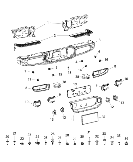1992 Dodge Ram 50 Nut Box Nut M4 Fog Lamp To Gawr Bracket Diagram for 68432107AA