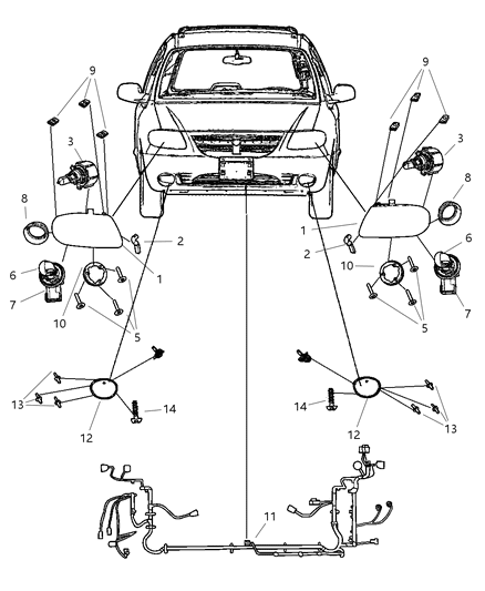 2020 Dodge Charger Lamp Headlamp Diagram for 4857991AB