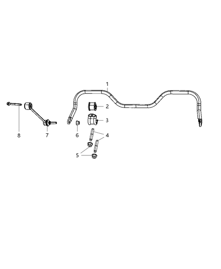 Link Package Stabilizer Bar Diagram for 68029024AA