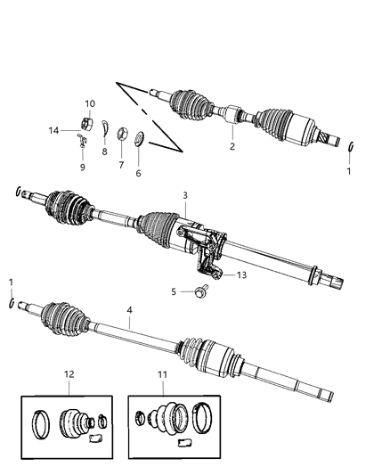 Shaft Axle Half Diagram for 5085220AB