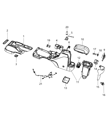 1987 Jeep J20 Base Floor Console Diagram for 5LW66VT9AA