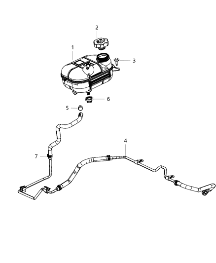 Bottle Coolant Recovery Diagram for 55111471AD