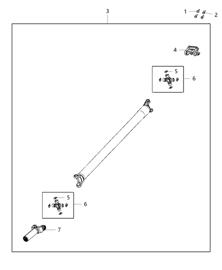 1984 Dodge Rampage Shaft Drive Rear 1-Piece Diagram for 68354328AB