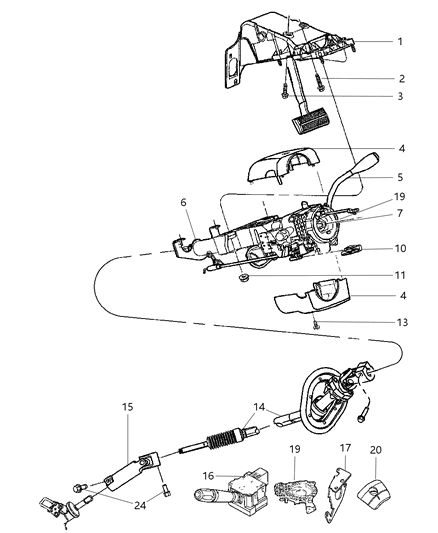 Shaft Steering Column Intermediate Diagram for 55351300AG