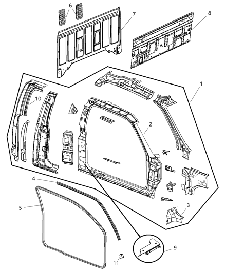 Panel Quarter Diagram for 55359507AC