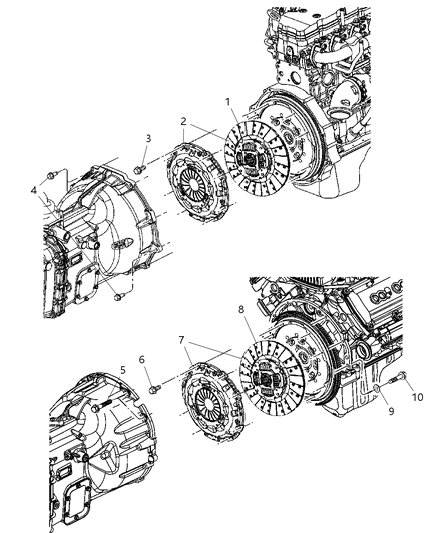 Clutch Kit Pressure Plate And Disc Diagram for 52107773AD