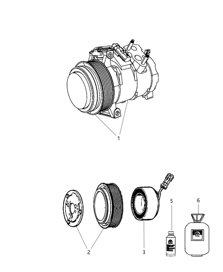 Compressor A/C Complete Diagram for 55116835AE