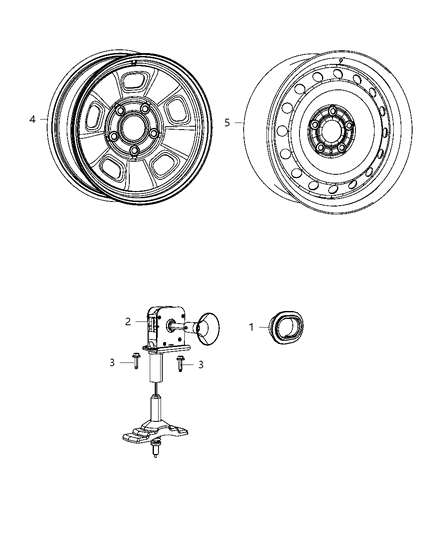 Wheel Steel Diagram for 68089775AA