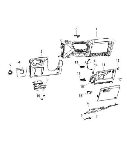 LED Ambient Light Diagram for 68158161AB