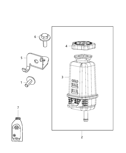 Cap Power Steering Reservoir Diagram for 68258755AA
