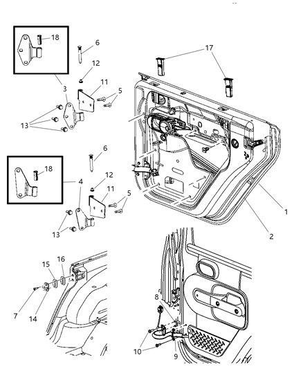 2011 Jeep Wrangler Door Rear Half Diagram for 68002362AA