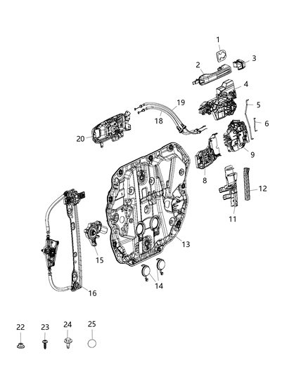 1992 Dodge Ram 50 Channel Front Door Glass Lower Diagram for 68282166AE
