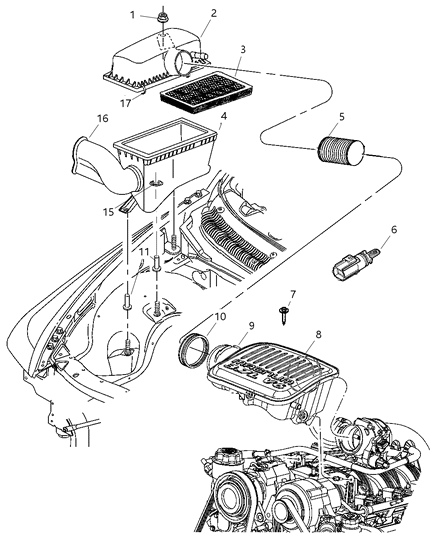 Hose Clean Air Diagram for 53032642AA