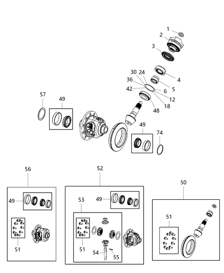 Seal Drive Pinion Diagram for 68393980AA