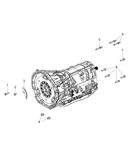2009 Jeep Commander Stud Double Ended M10 X 1.50 X 48.00Xm10 X 1.50 X 31.50 Diagram for 6512400AA