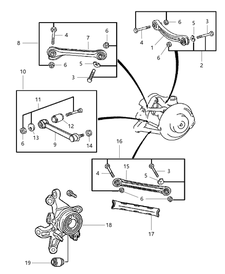 Bushing Control Arm Diagram for 5114234AA
