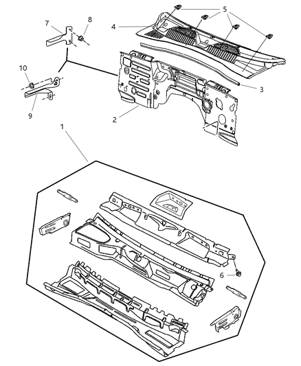 Panel Dash Diagram for 55177300AH