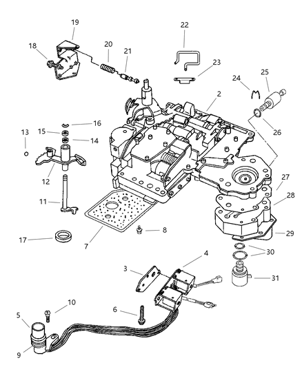 1998 Dodge Dakota Body Transfer Plate Diagram for 52118114AA