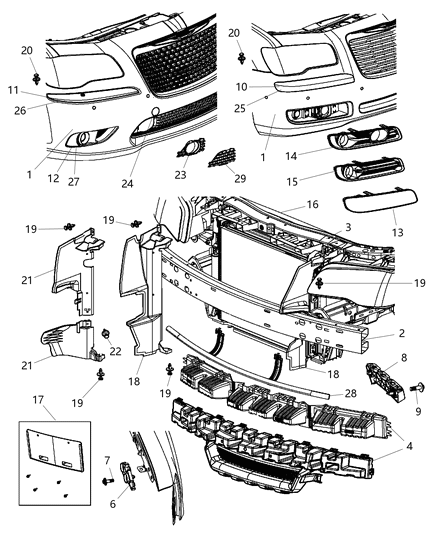 Bracket Fascia Support Diagram for 57010744AE